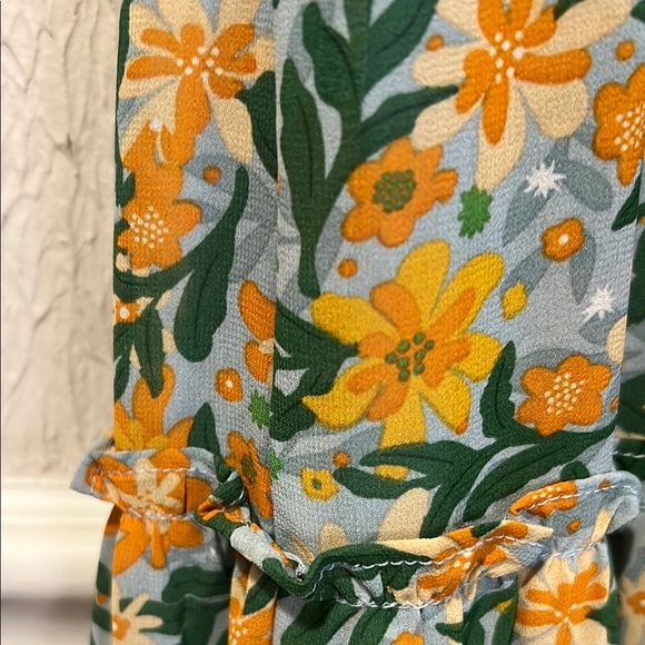 Lush Tropical Floral Spaghetti Strap Maxi Dress size small - Picture 7 of 15